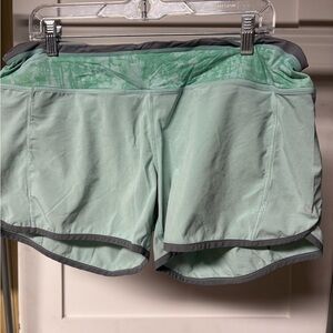 Lululemon Athletica Green and Gray Athletic Shorts